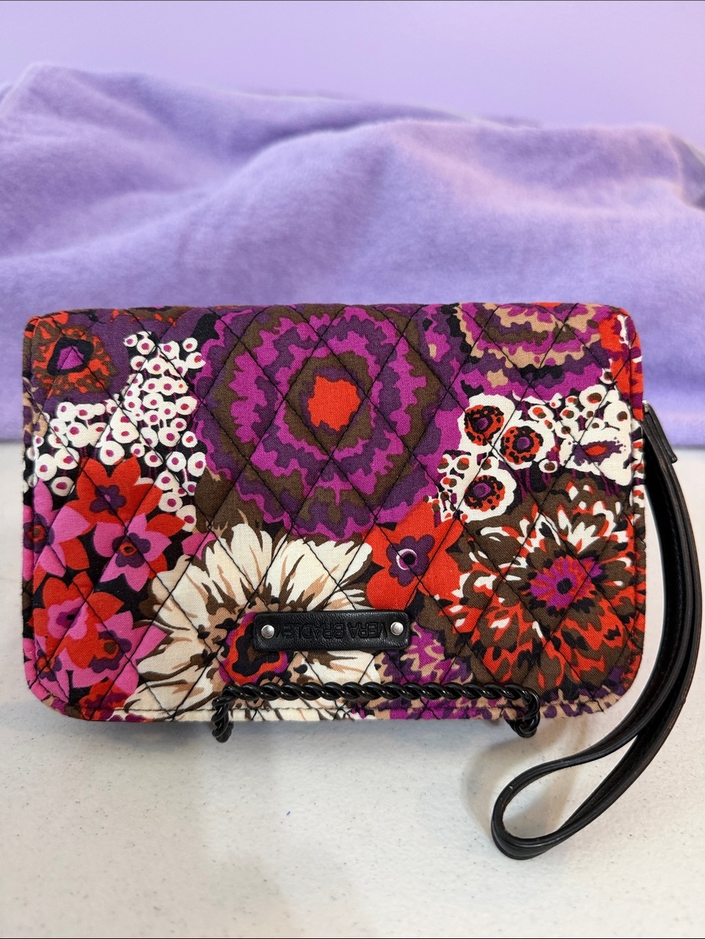 Vera Bradley Zip Around Wristlet Wallet-Retired Rosewood Pattern -NWT